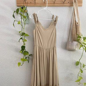 Joyfolie Coral Dress in Taupe Ecru